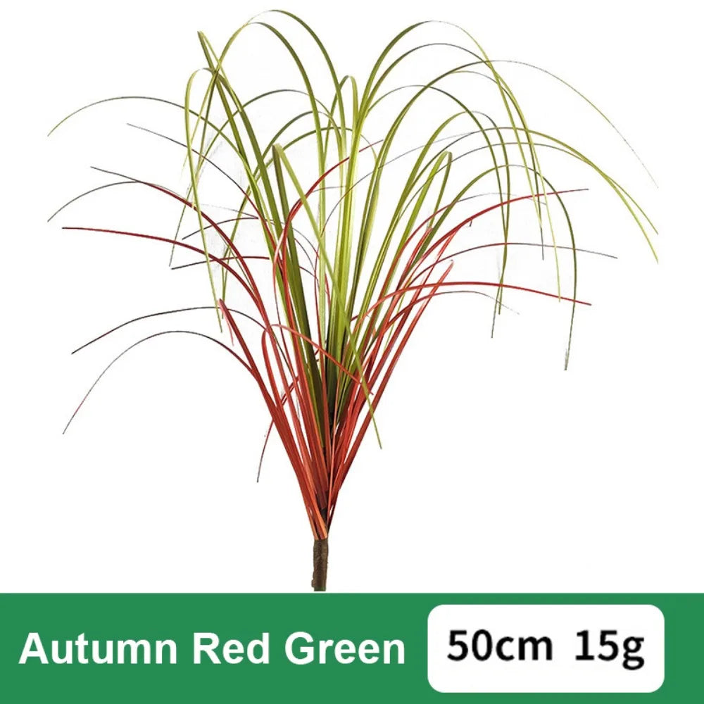 Realistic Artificial Cattail Grass Stem 50cm | Faux Plant Decor Artificial Plant Stem Richie's Autumn Red Green