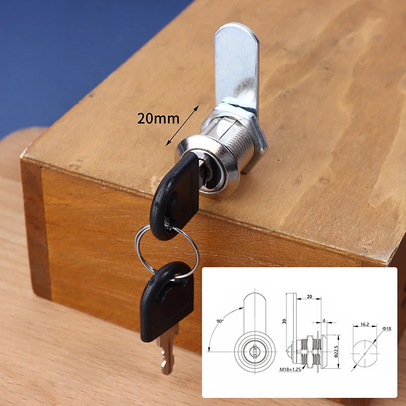 Zinc Alloy Cabinet Cylinder Lock with 2 Keys | Furniture Security Cabinet Cylinder Lock Richie's A3