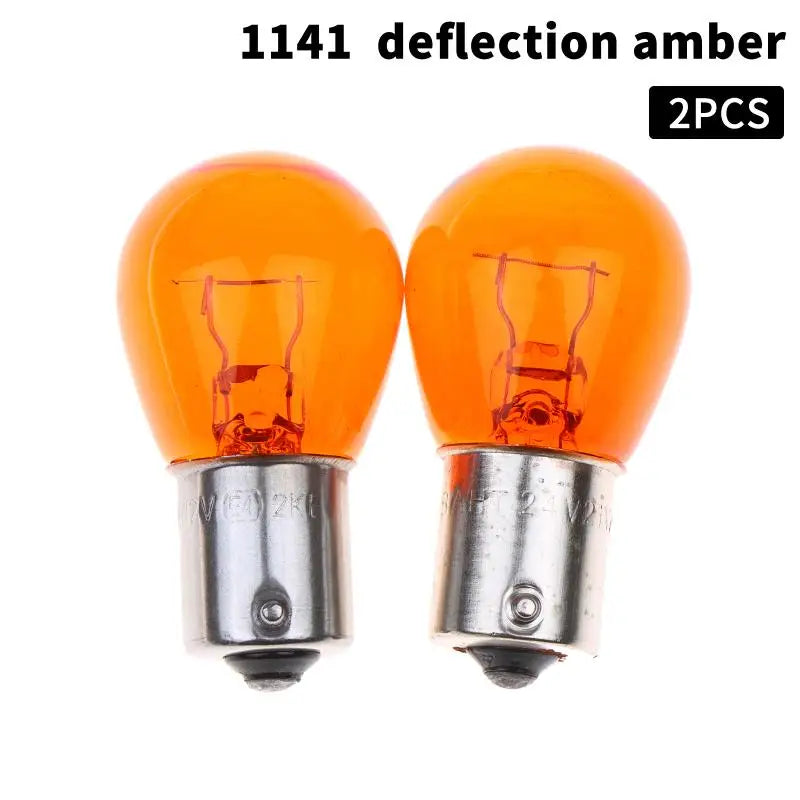 2-Pack Halogen Car Bulbs 1157 1141 12V/24V Amber & Clear Halogen Car Bulbs Richie's A10