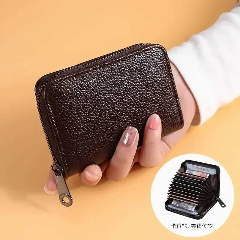 Vintage Multi-Slot Card Holder Zipper Wallet – Unisex Slim Card Holder Wallet Richie's Coffee-9card