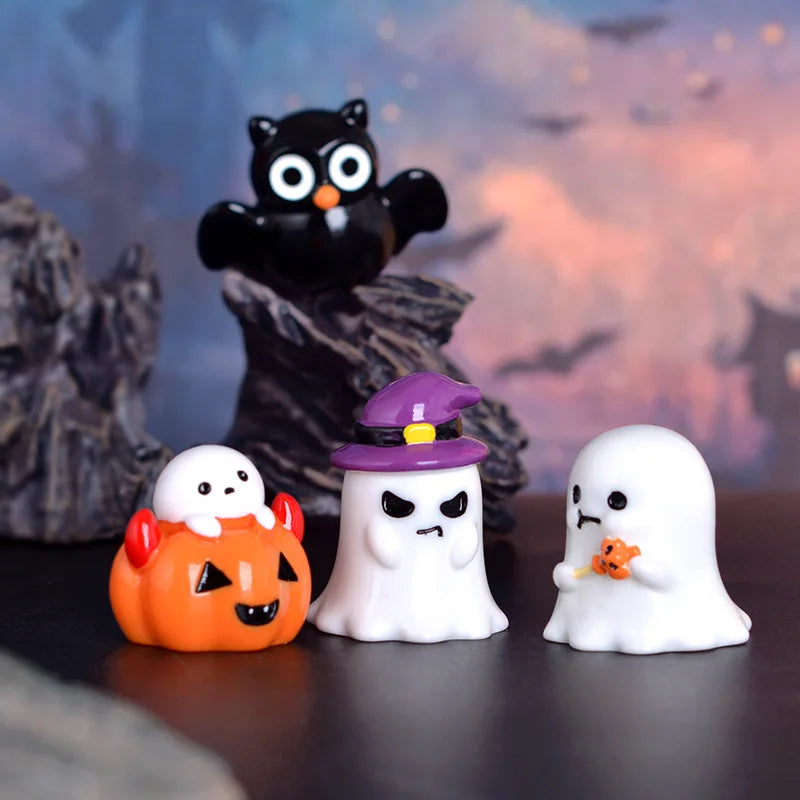 Halloween Miniature Pumpkin Ghost Figurine Desk Ornament Decor Halloween Figurine Richie's