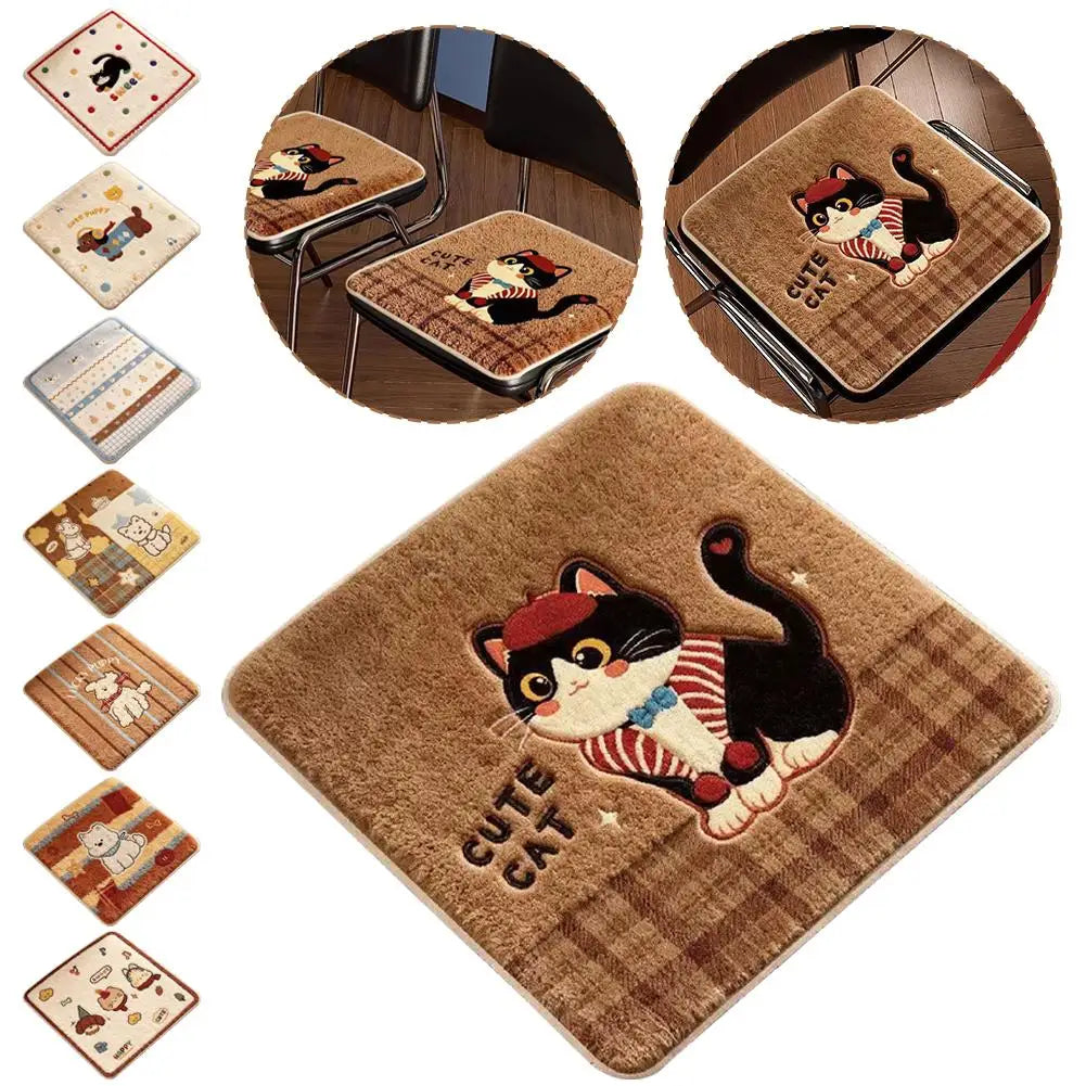 Cute Cartoon Chair Cushion 40x40cm Plush Imitation Cashmere Seat Pad Chair Seat Cushion Richie's