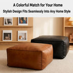 PU Leather Fillable Storage Ottoman Cover – Waterproof Pouf Storage Ottoman Cover Richie's