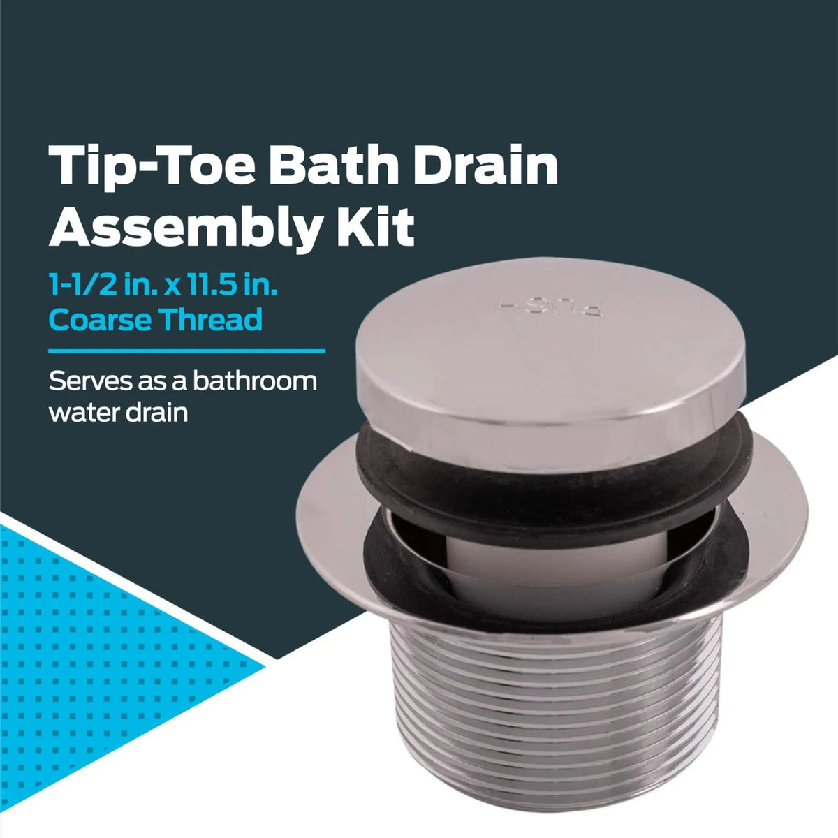 Bounce Bath Drain Kit – Flange, Washer & Bath Plug Bath Drain Kit Richie's