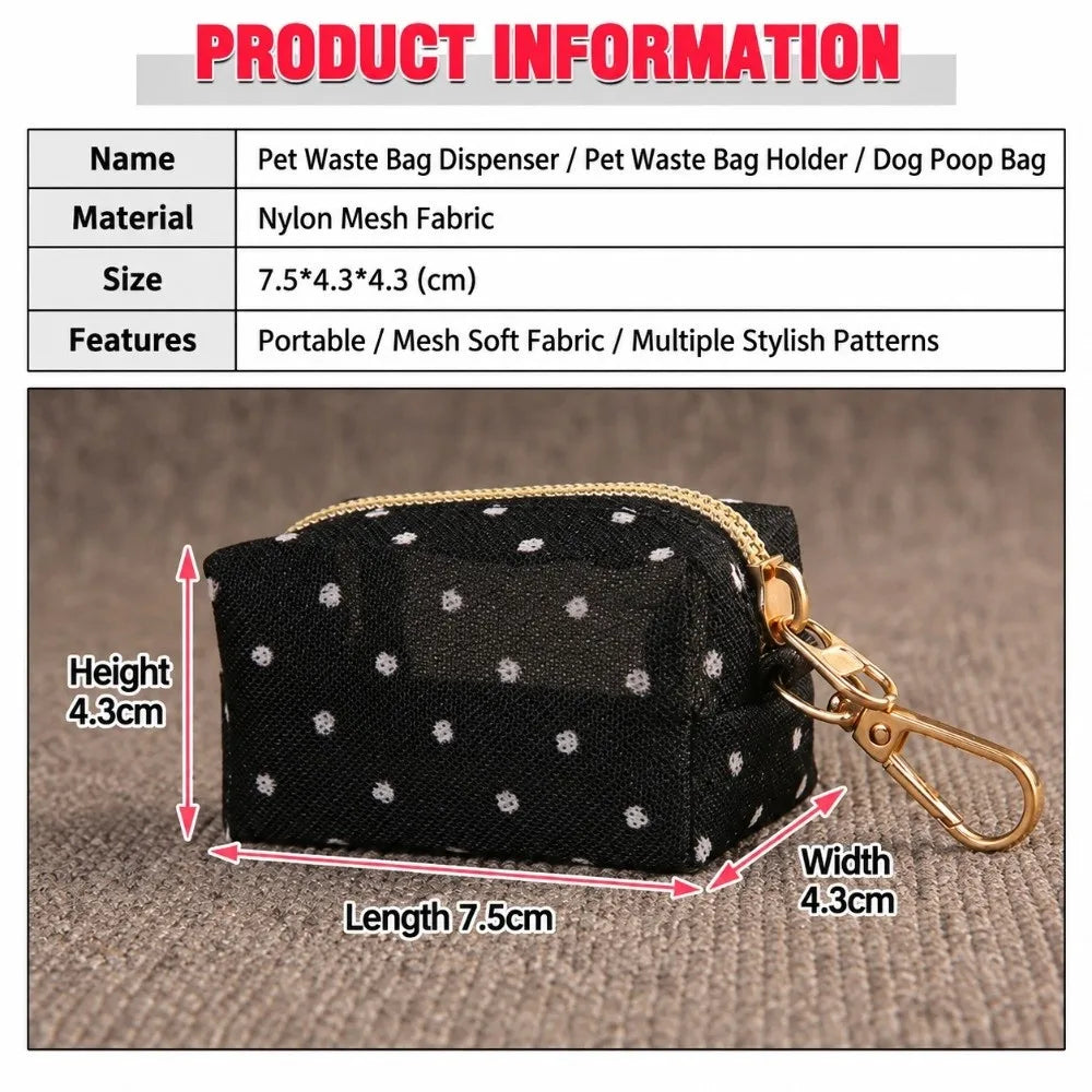 Lace Mesh Dog Poop Bag Dispenser Keychain with Carabiner Clip Dog Bag Dispenser Richie's