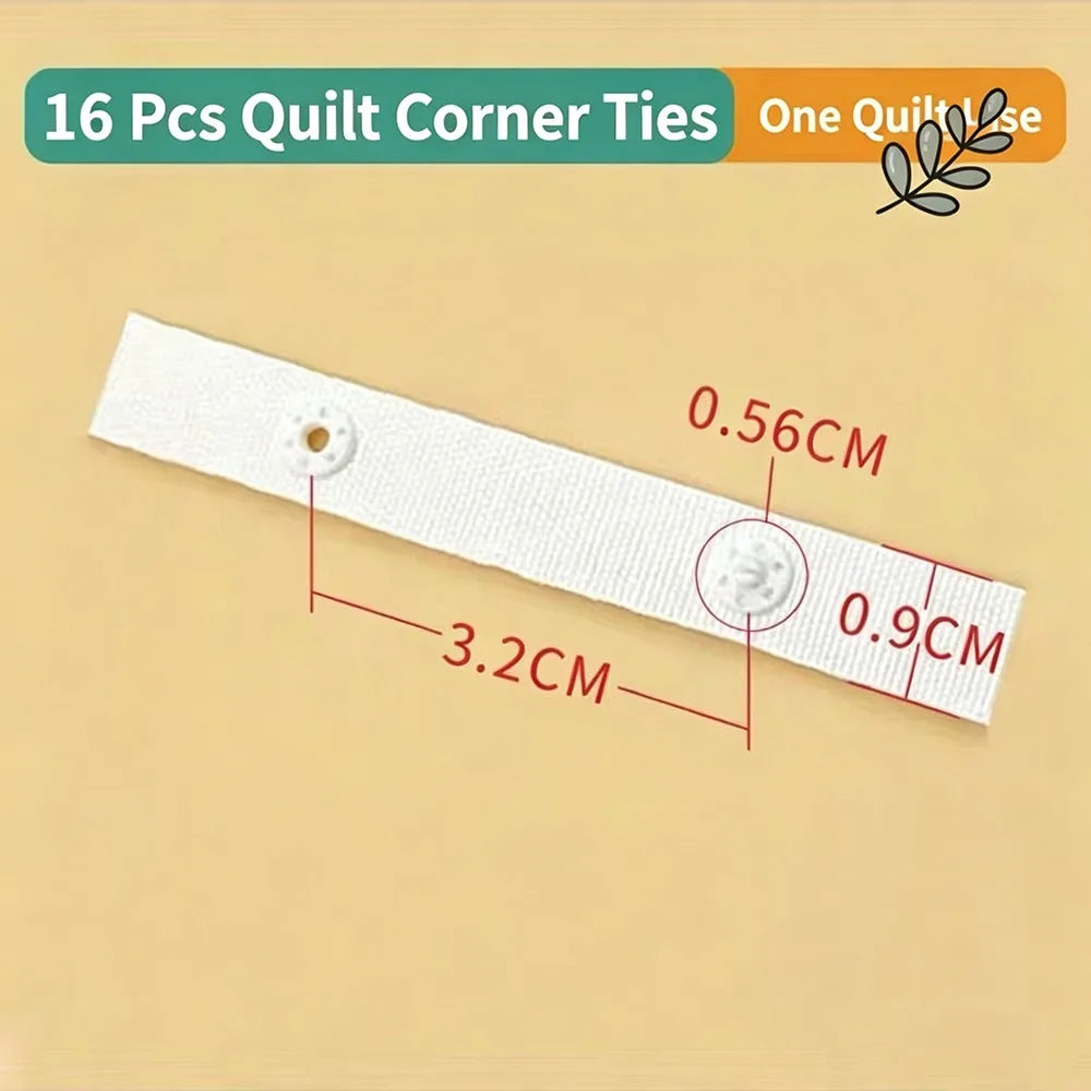 Quilt Cover Corner Ties – Cotton Duvet Snap Clips 4/8/16 Pcs Bedding Fasteners Richie's C