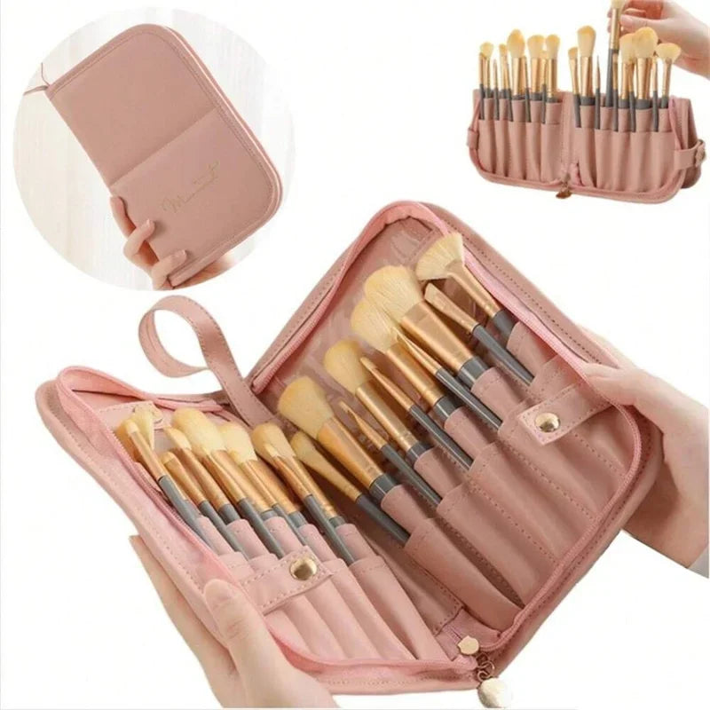Rolling Makeup Brush Bag – PU Travel Cosmetic Organizer Makeup Brush Bag Richie's