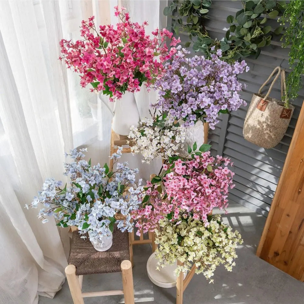 Artificial Peach Blossom Branch 49cm | Faux Floral Home Decor Artificial Flower Branch Richie's