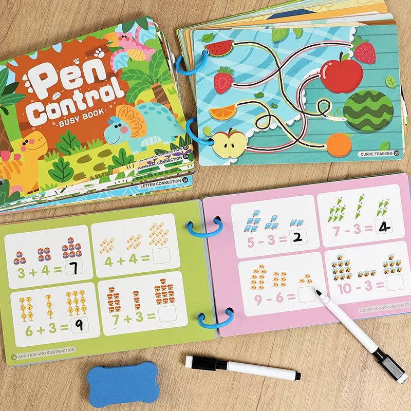 Reusable Kids Busy Book – Alphabet, Numbers & Drawing Toy Educational Activity Book Richie's