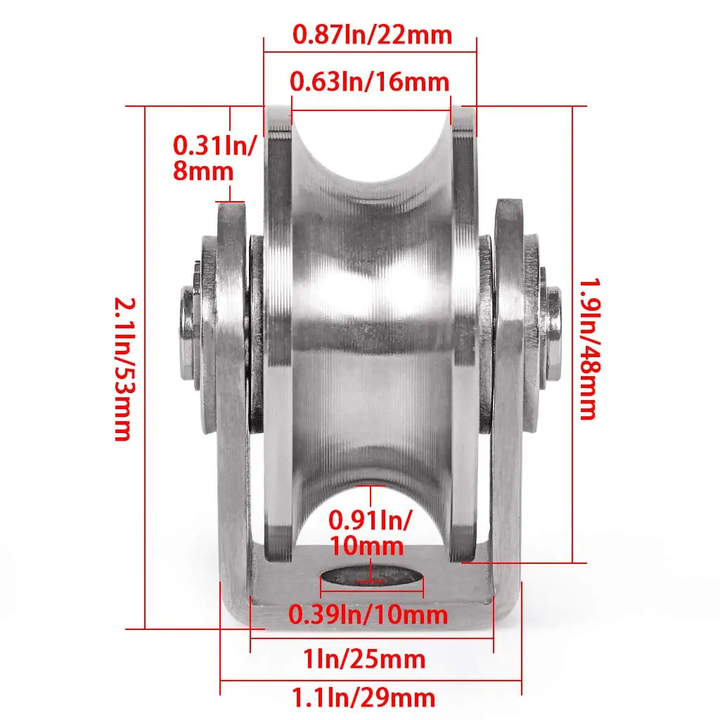 Aciemoke 2" 304 Stainless Steel U Groove Pulley Block 660 lb Pulley Block Richie's