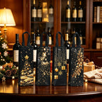 4 Pcs Christmas Wine Gift Bags – Black Gold Foil Bottle Bags Wine Gift Bags Richie's