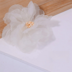 10Pcs Organza Flower Appliques 3D Mesh Sewing Patches 5.5cm Fabric Flower Appliques Richie's Beige