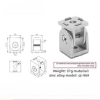 KANDE Movable Aluminum Profile Hinge 20/30/40 Angle Connector Aluminum Profile Hinge Richie's 20EU CN