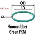 NBR FKM VMQ Silicone O-Rings 3.5mm CS ID 8–155mm Rubber Seal Rubber O-Ring Seals Richie's FKM-Green 20 pieces per bag China Mainland|OD21.1xID14xCS3.55mm