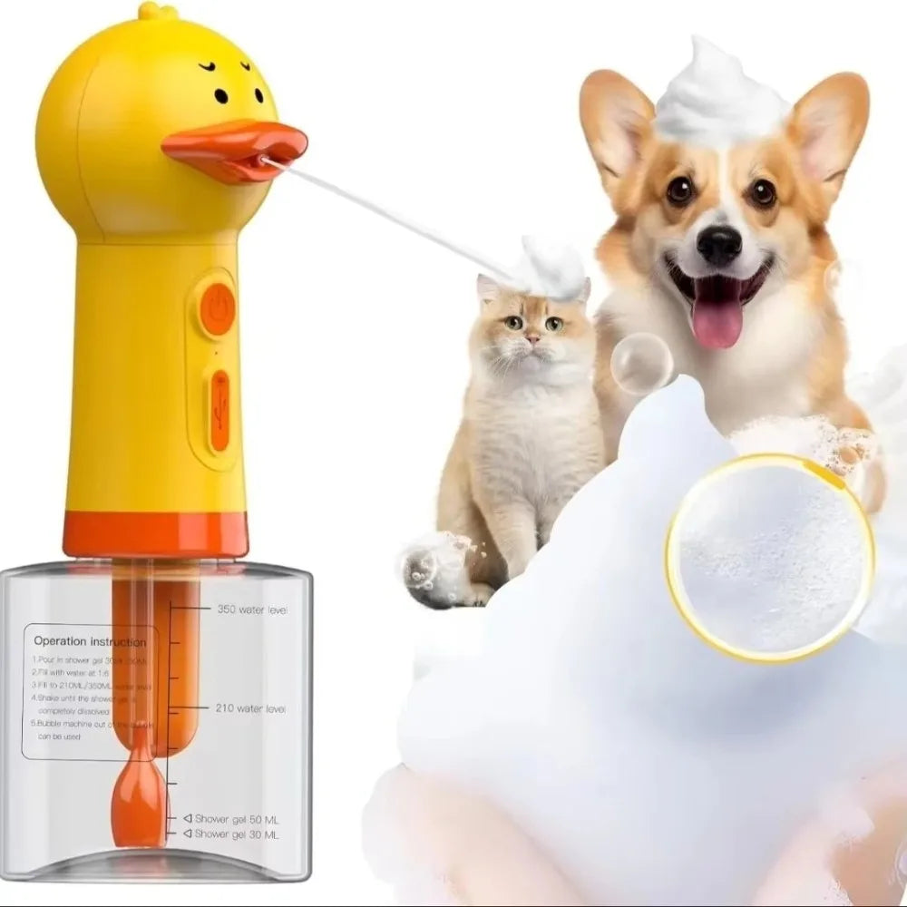 Duck Electric Pet Foam Bathing Machine – USB-C Rechargeable Pet Foam Dispenser Richie's Yellow