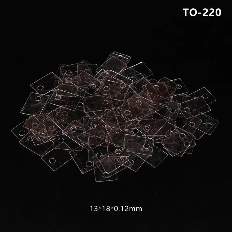 100Pcs TO-220 Silicone Mica Insulation Pads 13×18 & 18×22mm Insulation Pads Richie's A1
