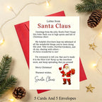 Santa Claus Greeting Card With Envelope – North Pole Letter Holiday Greeting Card Richie's 10 Pcs