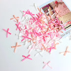 100pcs Mini Ribbon Bows 2x3cm DIY Gift Wrapping Craft Decoration Craft Ribbon Bows Richie's Mixed Color 5 L
