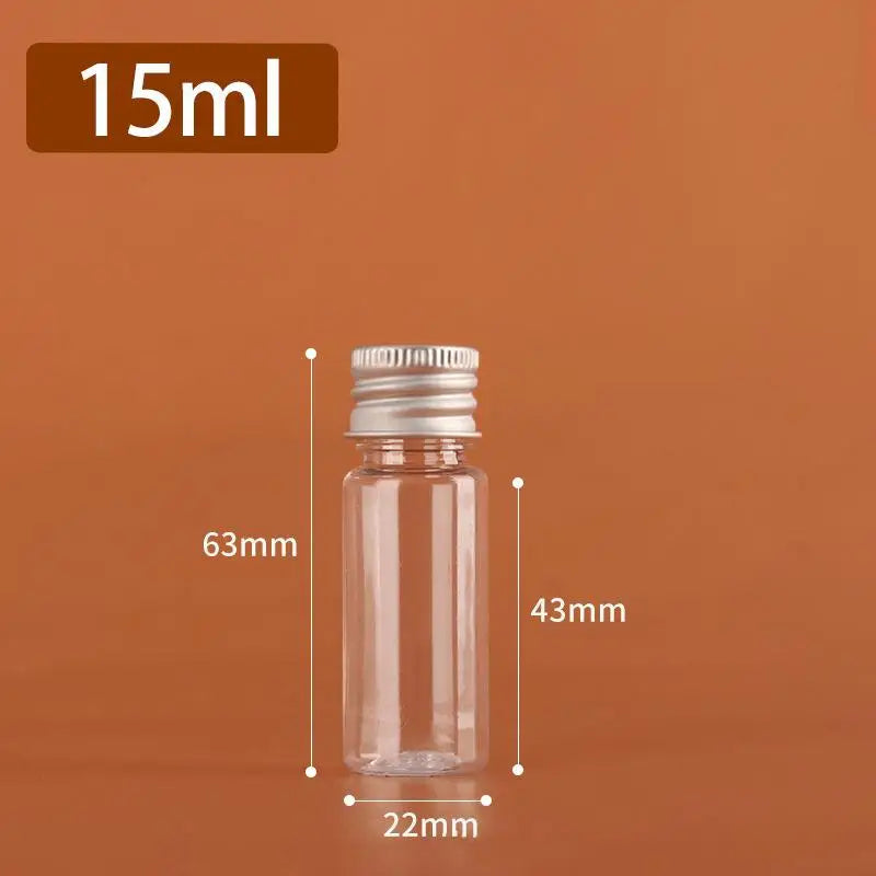 Clear Plastic Bottles with Aluminum Cap – 5ml to 500ml Cosmetic Storage Bottles Richie's A3
