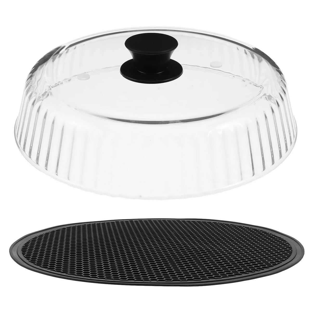 Borosilicate Glass Microwave Splatter Cover – Silicone Handle Microwave Splatter Cover Richie's