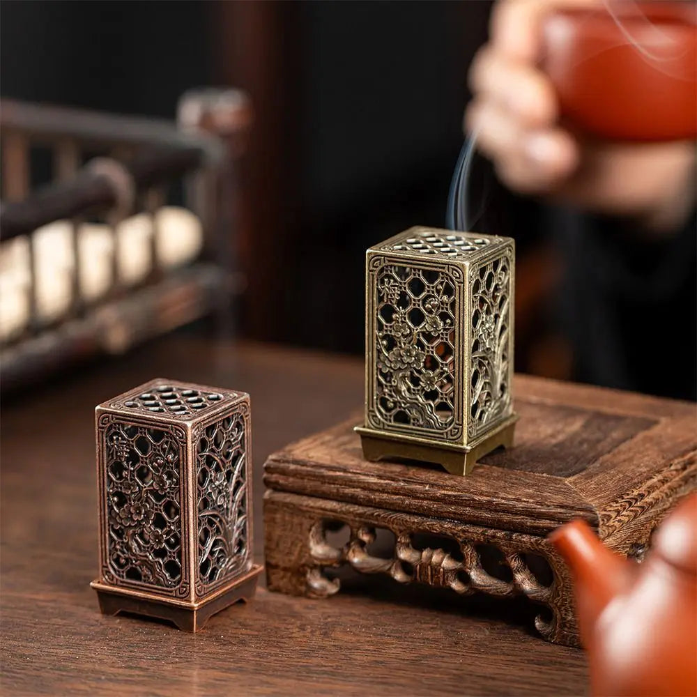 Alloy Incense Burner Carved Hollow Sandalwood Plate Holder Incense Burner Richie's