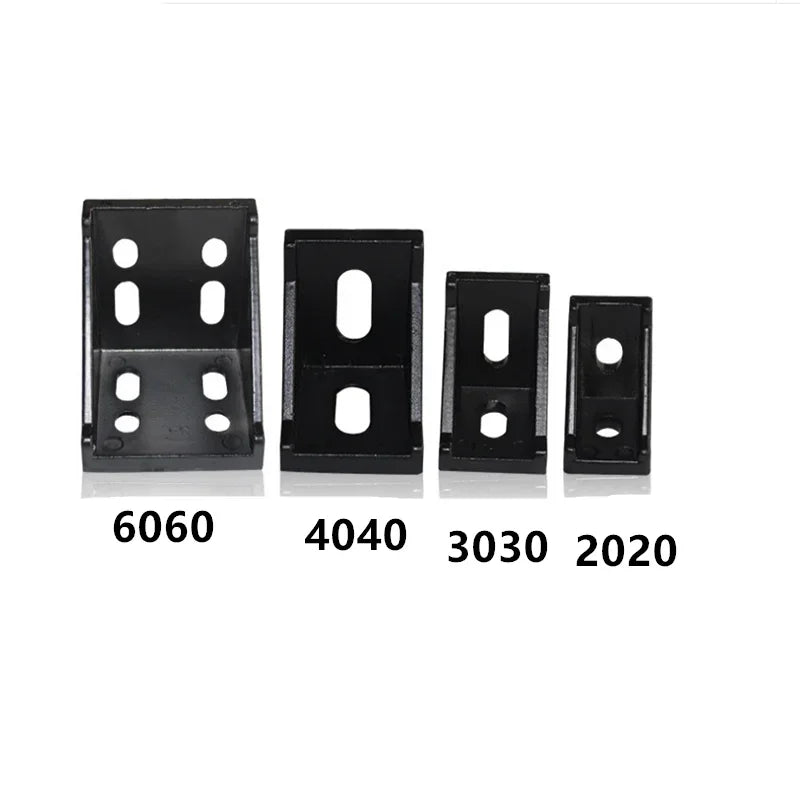 Black Aluminum Profile Corner Brackets 90° – 2020 to 6060 Corner Bracket Richie's 3030 5pcs black