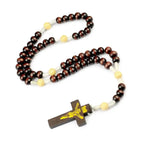Wood Cross Prayer Bead Bracelet – Crucifix Charm Gift Cross Bead Bracelet Richie's A7