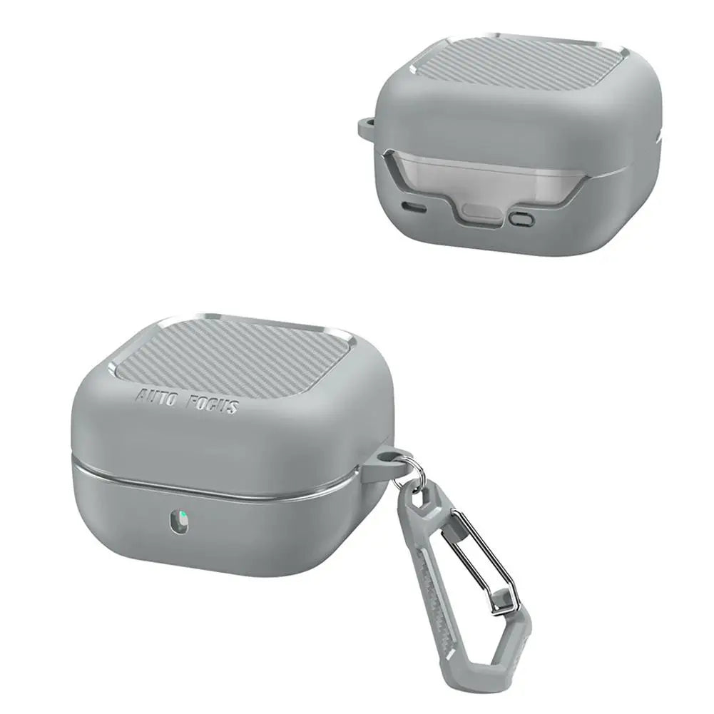Shockproof Silicone Case Samsung Galaxy Buds 4 Pro + Keychain Earbuds Protective Case Richie's Gray