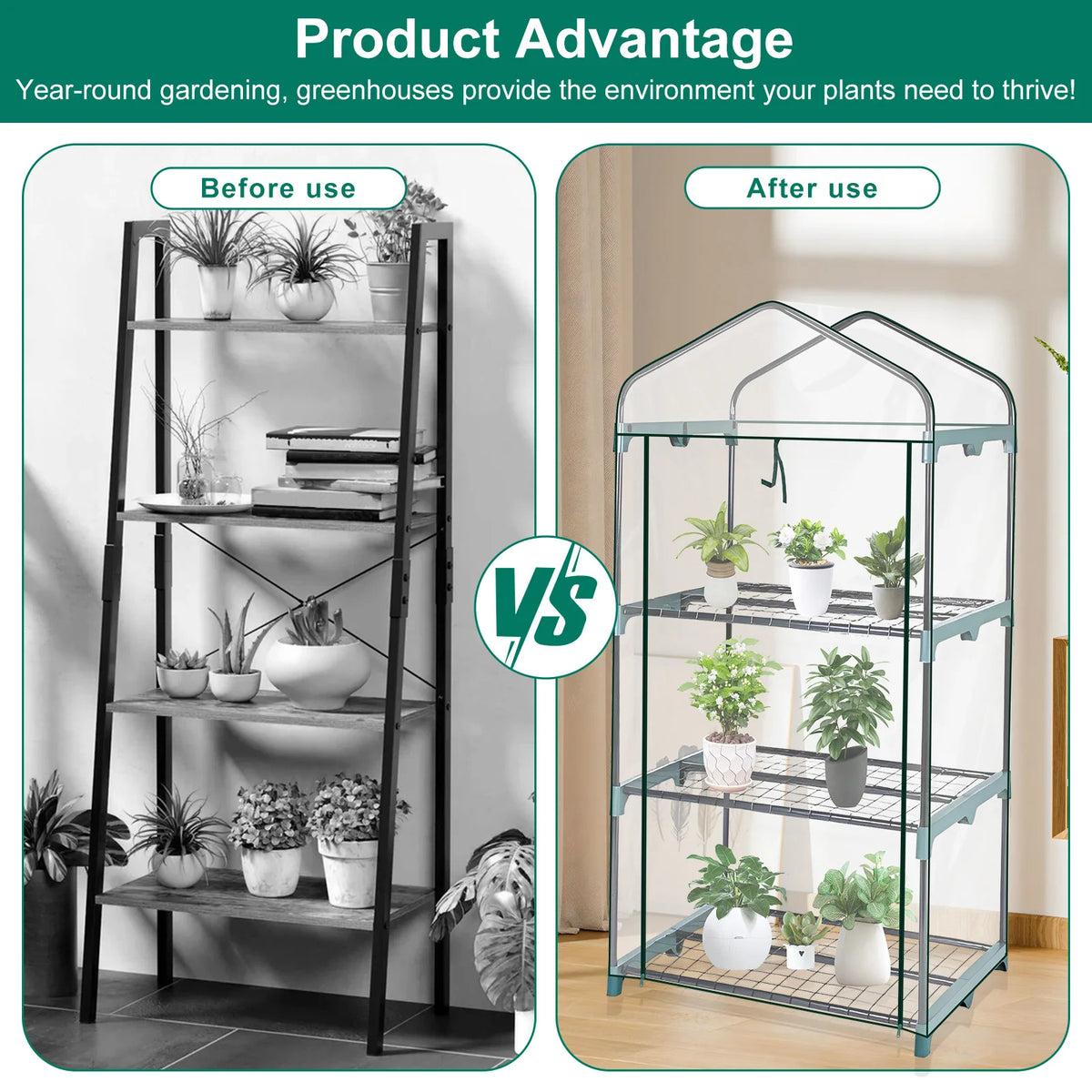 4-Tier Walk-In Greenhouse Cover – Waterproof Transparent PVC Greenhouse Cover Richie's
