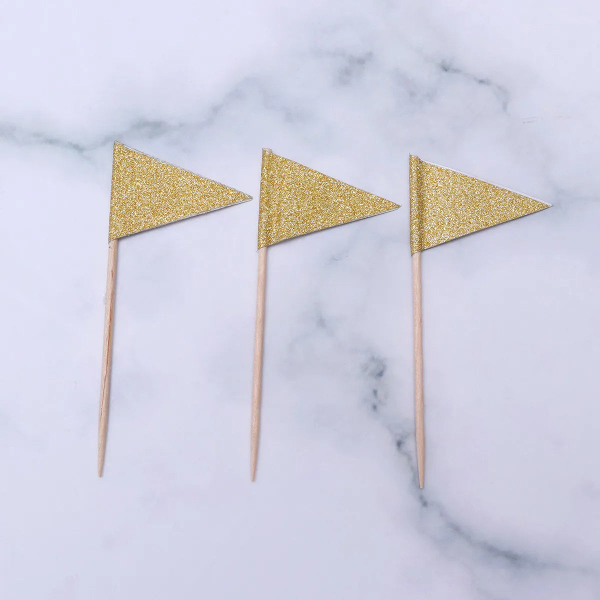 15Pcs Glitter Triangle Flag Cake Toppers – Party Picks Cake Toppers Richie's