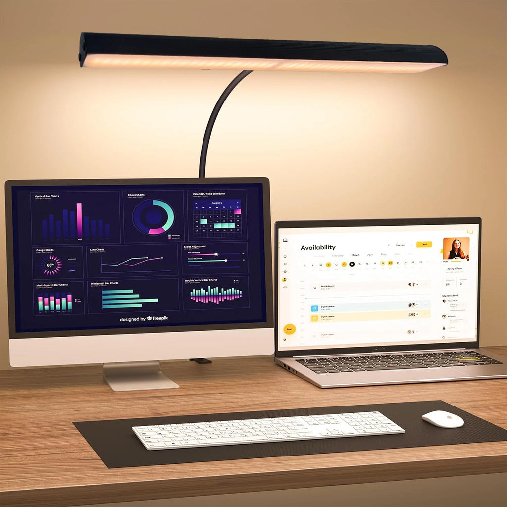 KEBINCPLED Clip-On USB LED Anti-Glare Desk & Reading Lamp Clip-On LED Desk Lamp Richie's Black TYB USB No plug