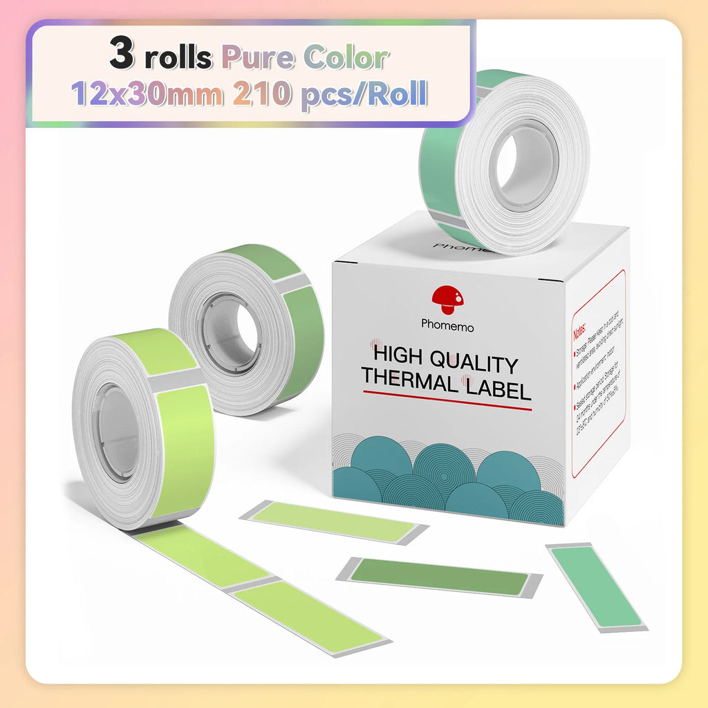 Phomemo Q30 White Waterproof Thermal Labels – 3 Rolls Thermal Label Rolls Richie's 12x30mm Color P13 China Mainland