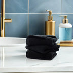 Pure Cotton Black Hand Towel 35x75cm – Bath, Gym & Spa Cotton Hand Towel Richie's