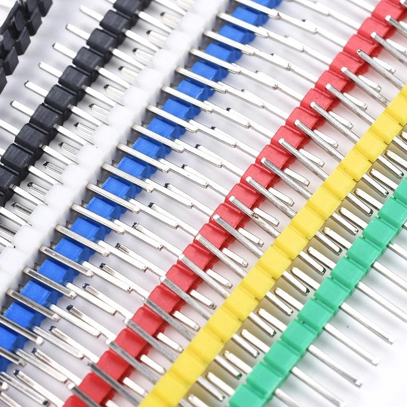 10PCS Color Gilded Pin Headers 2.54mm Single & Double Row Set PCB Pin Headers Richie's