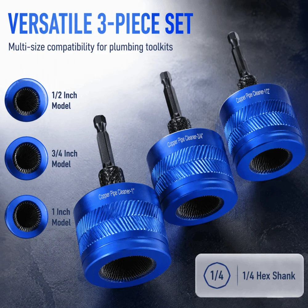 Spiral Pipe Cleaning Brush Set – 1/2, 3/4 & 1 Inch Drill Bit Pipe Cleaning Brush Richie's