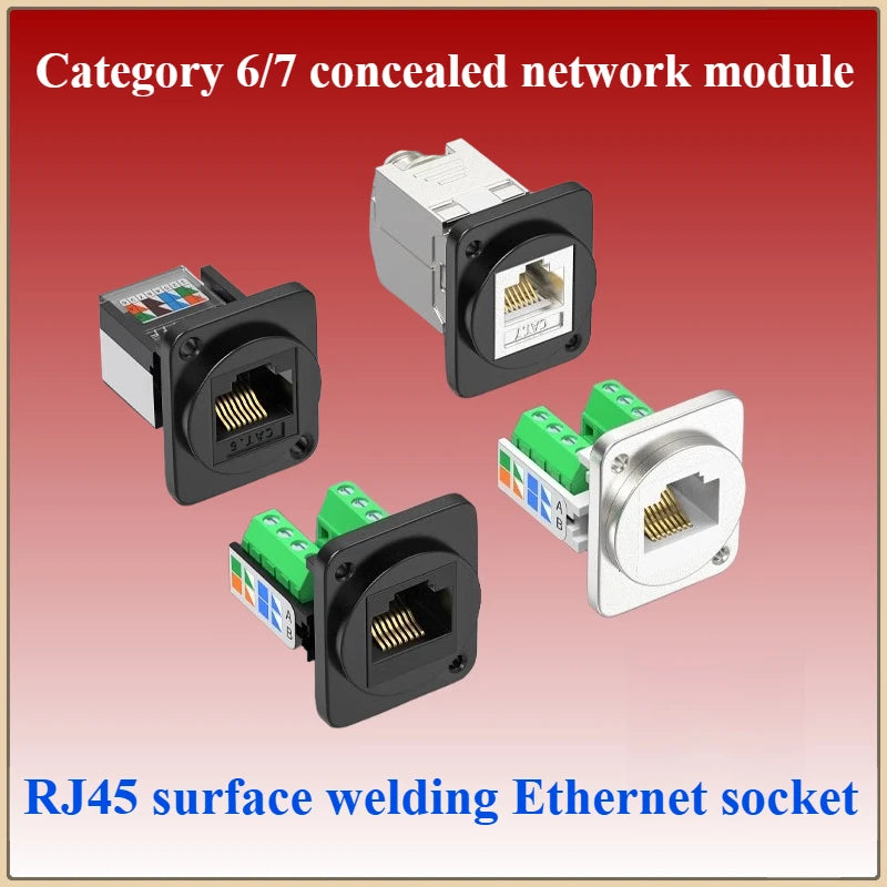 RJ45 Solderless Network Module CAT5E CAT6 CAT7 Shielded Socket Network Panel Socket Richie's