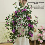 Artificial Silk Rose Vine 1.8m 22 Heads Wall Decor – 9 Colors Artificial Flower Vine Richie's Purple