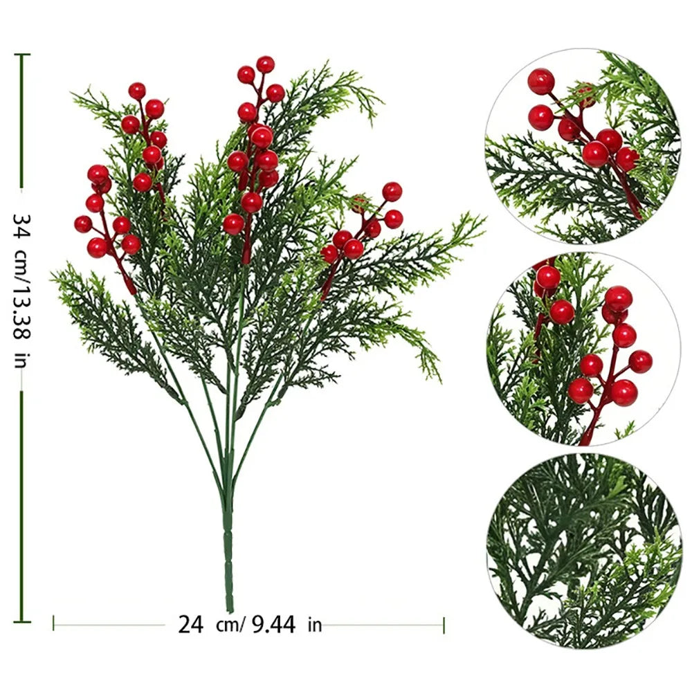 Red Berry Christmas Pine Branch Artificial Wreath Decoration Artificial Christmas Decor Richie's 8