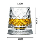 360° Rotating Whiskey Glass Spinning Crystal Tumbler Set of 2 Whiskey Glass Set Richie's