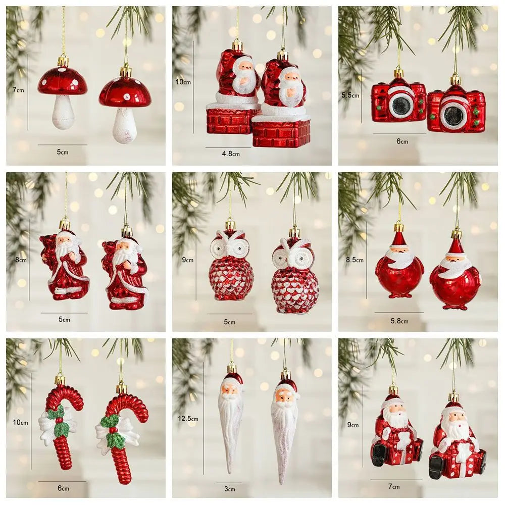 2PCS Christmas Ornament Balls – Santa, Owl & Camera Baubles Christmas Ornament Balls Richie's