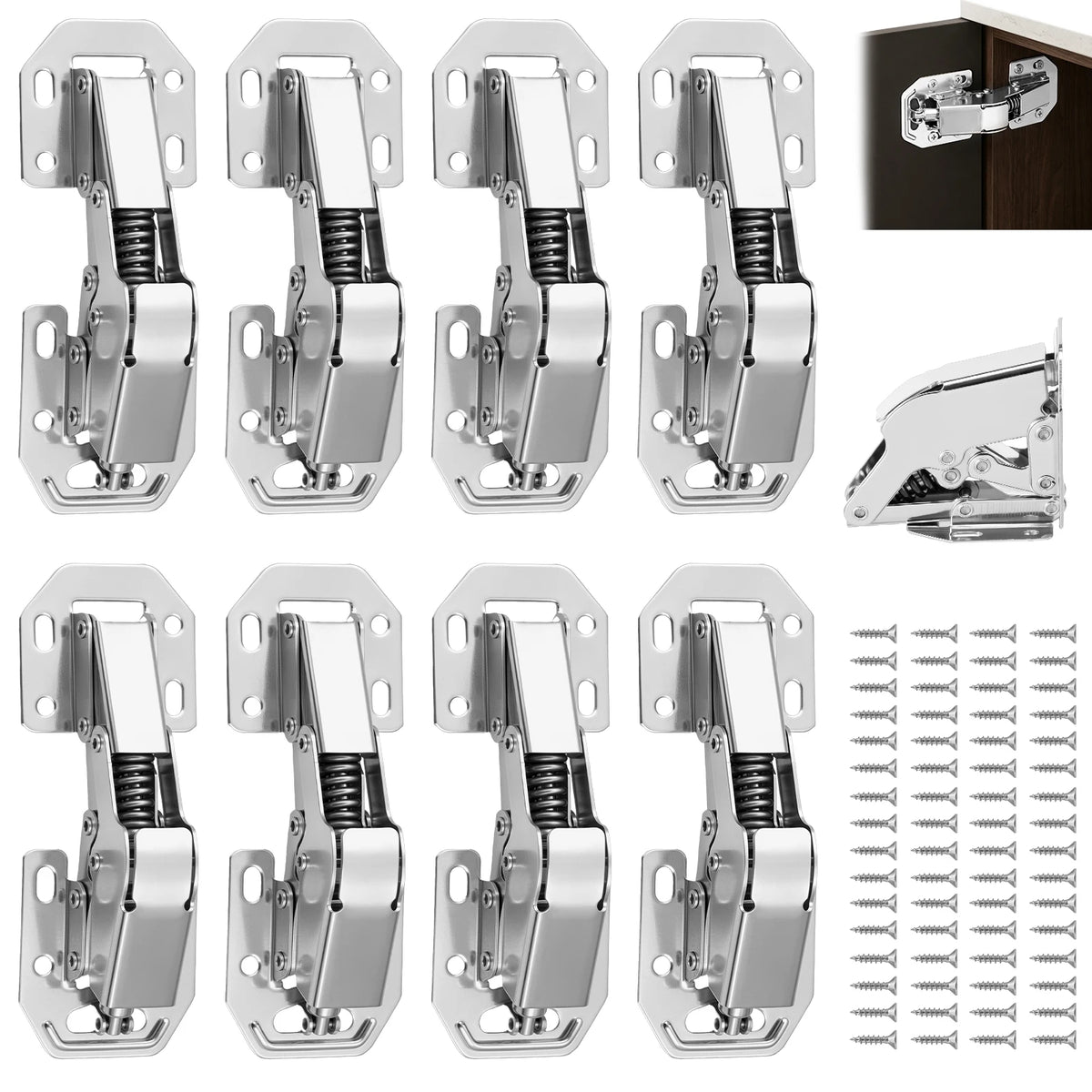 8Pcs Soft Close Cabinet Hinges – Stainless Steel Surface Mount Cabinet Hinges Richie's