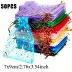 50 PCS Polyester Gift Bags – Jewelry, Wedding & Holiday Storage Gift Storage Bags Richie's Random-7x9cm-50pcs