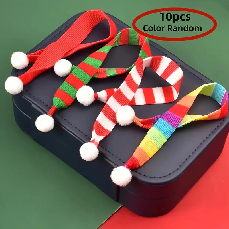 Mini Christmas Scarves – Red & Green Snowflake Holiday Decor Christmas Decor Scarves Richie's random colors 10pcs