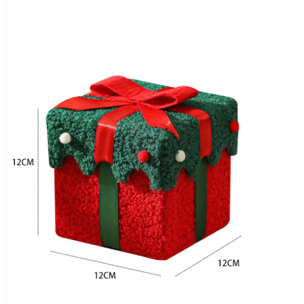 Velvet Christmas Gift Box with Bow | Square 12cm Empty Box Gift Box Richie's
