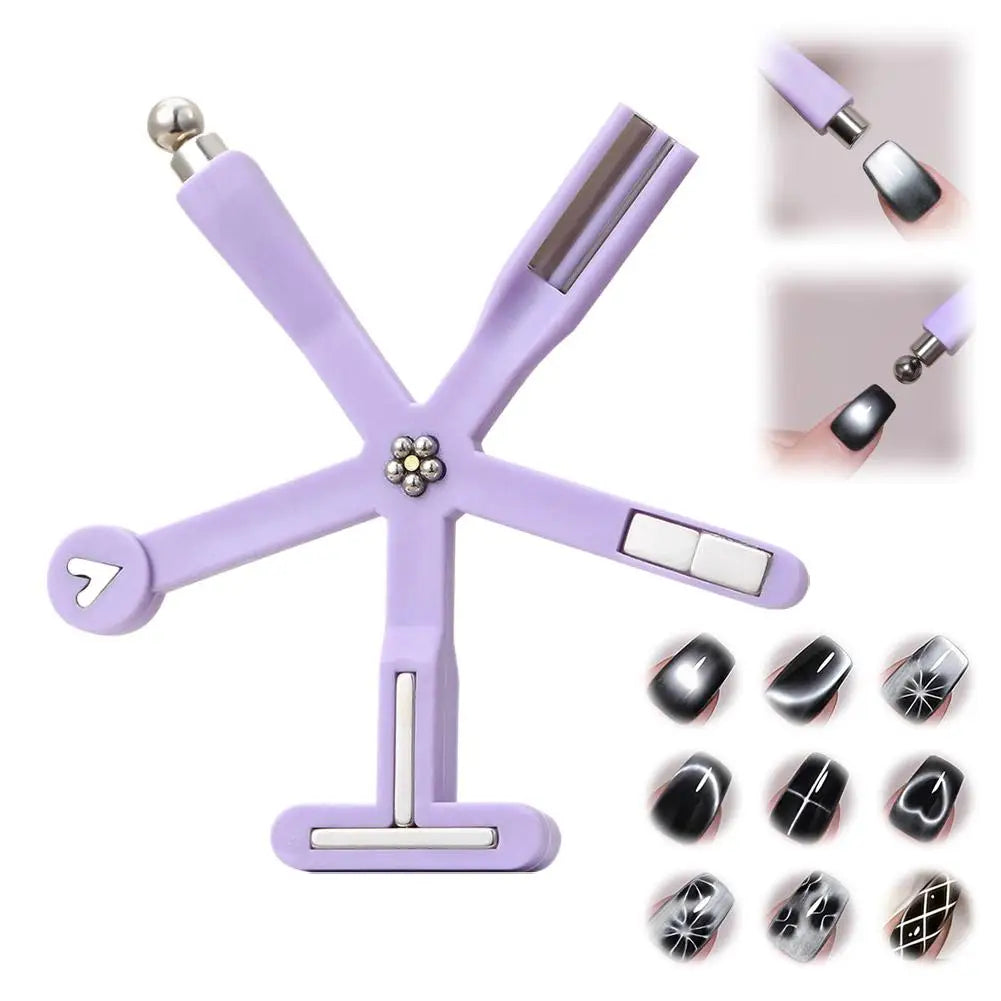 8-in-1 Cat Eye Nail Magnet Tool | Starfish Gel Polish Stick Nail Art Magnet Richie's purple