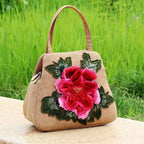 Ethnic Embroidered Floral Canvas Tote Handbag for Women Canvas Tote Handbag Richie's style4
