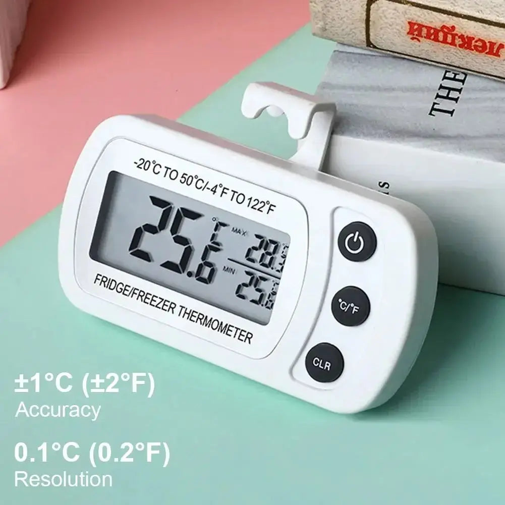 LCD Waterproof Fridge & Freezer Thermometer – Magnetic Back Fridge Thermometer Richie's