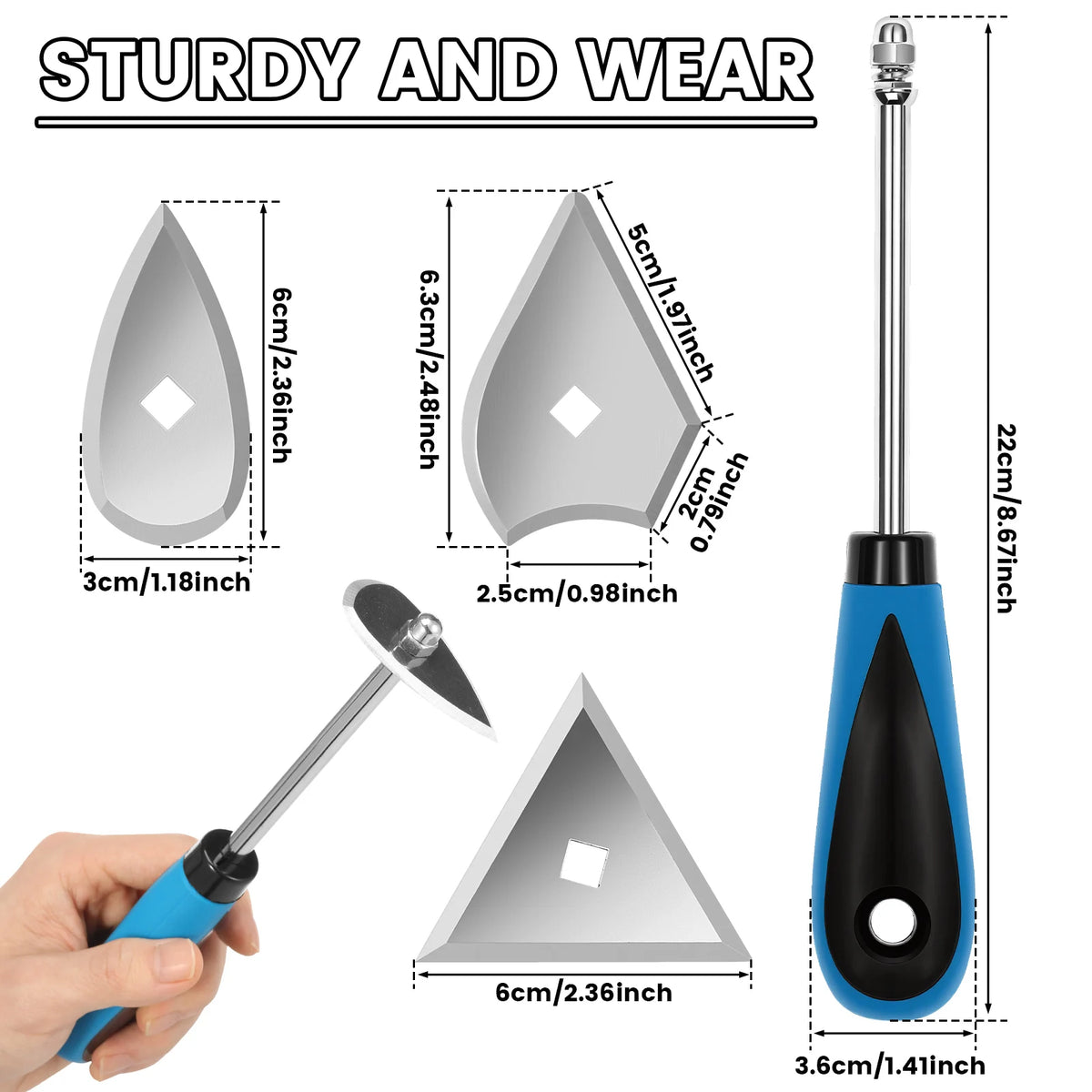 Paint Shave Hook Scraper – Stainless Steel, 3 Blades Paint Scraper Tool Richie's