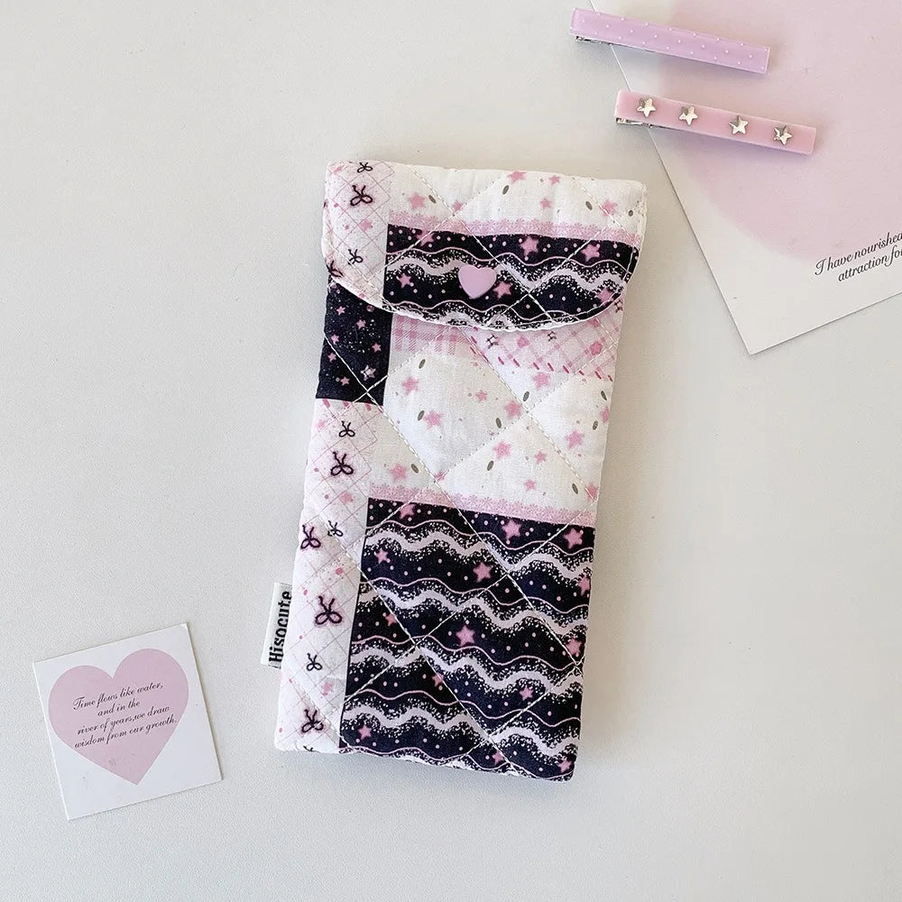 Floral Glasses Case Dustproof Button Sunglasses Storage Bag Eyewear Storage Case Richie's 02