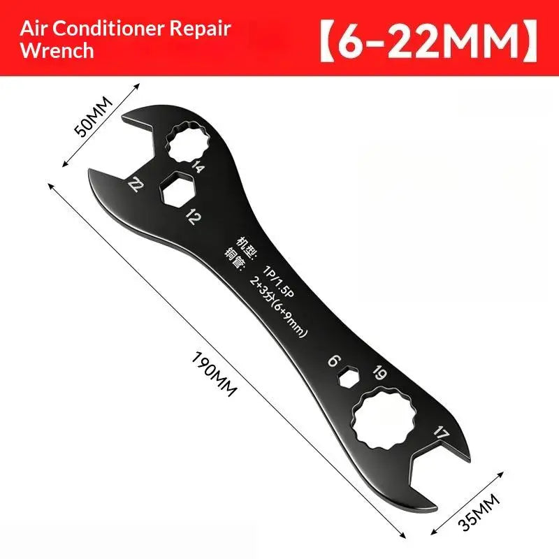AC Double-End Open Wrench 7-in-1 HVAC Tool | 50# Steel HVAC Hand Wrench Richie's A1